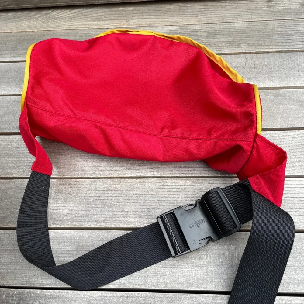 Vintage The North Face Waist 90s Fanny Pack Red Yellow Y2K Bold Retro Bag KOREA